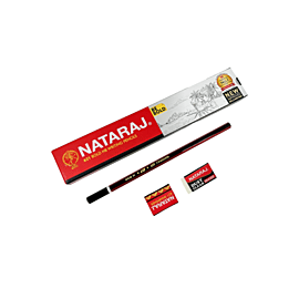 Nataraj 621 HB Pencils – Pack of 10 Classic Red and Black Hexagonal Pencils with Free Sharpener and Eraser