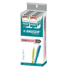 Hauser Doku Glide DX 0.7 mm Ball Pen | Smooth Writing with Comfortable Grip | German Technology | Single Pen Pouch / Pack of 10