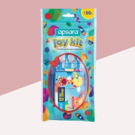 Apsara Joy Kit - Complete Stationery Set with Pencils, Wax Crayons, Erasers, Sharpener, and Topper Erasers