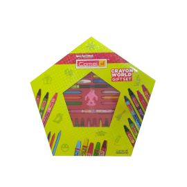 Camlin Crayon World Gift Set – 29-Piece Art Kit for Kids with Wax Crayons, Oil Pastels, Plastic Crayons, and More