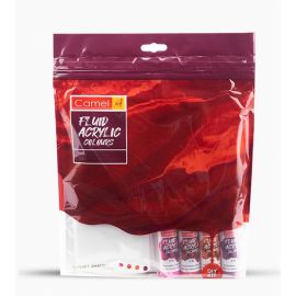 Camel Fluid Acrylic Sunset DIY Kit – Complete Fluid Art Set with Canvas and Apron
