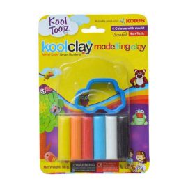 Kores Kool Clay 50g – Non-Toxic, Non-Drying, Scented Modeling Clay with 6 Vibrant Shades and Molds