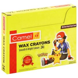 Camel Jumbo Wax Crayons - 24 Vibrant Shades with Glitter Options