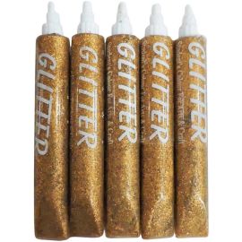 Camlin Sparkle Glitter Tube - Gold, 15 ml (5 pcs)