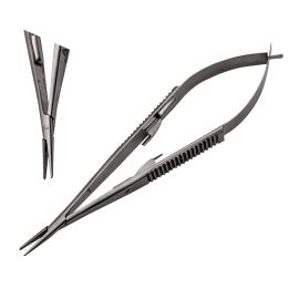 Castroviejo Needle Holder 5 to 9 inches With Lock/ W/O Lock Diamond Dust-Coated Jaws