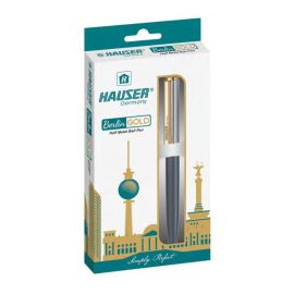 Hauser Berlin Gold Half-Metal Ballpoint Pen – Smooth Blue Ink, Retractable, Ergonomic Design