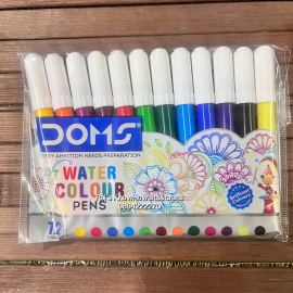 Doms Aqua Water Colour Pens – 12 Assorted Shades with 2.5 mm Tip