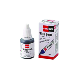 Cello White Board Marker Ink Refill – Black, 15 ml Bottles (Pack of 10)