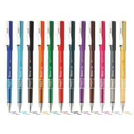 Hauser Sonic Gel Pen Set - Pack of 12 Assorted Colors (0.5 mm Tip, Smooth Writing)