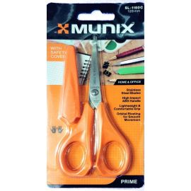 Munix SL-1150C 5-inch Stainless Steel Scissors with Ergonomic ABS Handles and Safety Cover