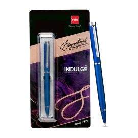 Cello Signature Indulge 0.7 mm Blue Ink Ball Pen – Premium Metal Body with Twist Mechanism