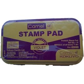 Camlin Small Plastic Stamp Pad - Violet Ink, 9.5 cm x 5 cm