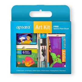 Apsara Art Kit 150 - Complete Children's Art Set with Crayons, Oil Pastels, Watercolors, Poster Colors, Drawing Pencils, and Paintbrush