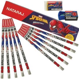 Nataraj Picture RT Round Wooden Pencils – Pack of 10 Multicolor HB Pencils with Vibrant Designs