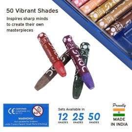 Doms Oil Pastels 50 Shades – Comprehensive Coloring Set for Creative Artists