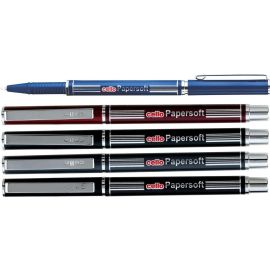Cello Papersoft Ball Pen – 0.7mm Fine Tip with Metallic Body and Ribbed Grip (Pack of 10, Blue Ink)