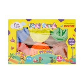 Kores Kool Toolz Modelling Dough 300g – Non-Toxic, Soft Modeling Dough with 6 Shades, 5 Molds, and Crafting Tool