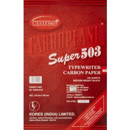 Kores Super 503 Typewriter Carbon Paper – 100 Sheets, 210 mm x 330 mm, Black/Blue