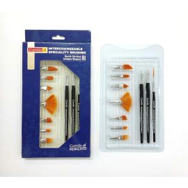 Camlin Interchangeable Speciality Brush Set – 8 Versatile Synthetic Brushes for Acrylic, Watercolor, and More