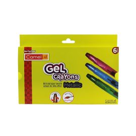 Camel Metallic Gel Crayons – Set of 6 Vibrant Shades