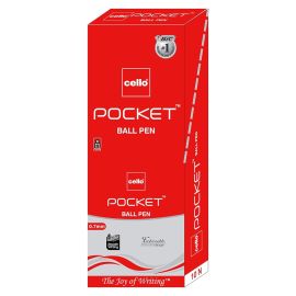 Cello Power Pocket 0.7 mm Blue Ink Ball Pen – Pack of 10 with Retractable Mechanism