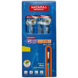  Nataraj Gripwrite Ball Pen - Blue Ink, Medium Point (1.6mm), (10 pcs)