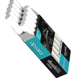 Apsara Dustless White Chalk – Hypoallergenic, Long-Lasting Chalks for Clean Writing (10 pcs)