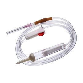 Safe-b.t.- Double Drip Chamber Blood Transfusion Set with Vented Spike and Luer Lock Connector – Ribbon Pack (25 Pcs)