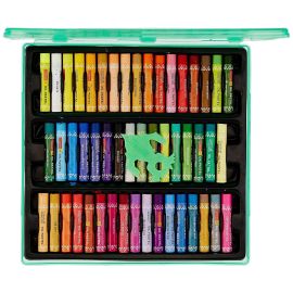Camel Oil Pastels Set of 50 Shades with Reusable Plastic Storage Box