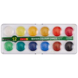 Camlin Student Water Colour Cakes Set - 12 Assorted Non-Toxic Shades with Brush and Palette