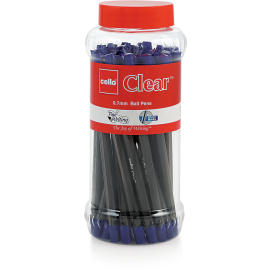 Cello Clear Blue Ink Ball Pen – Pack of 25 with 0.7 mm Fine Tip