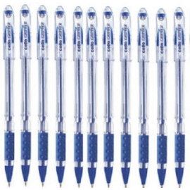 Cello Gripper 0.5 mm Blue Ink Ball Pen with Elasto Grip and Quick-Dry Ink (10 pcs)