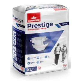 Coronation Prestige Adult Diapers – Medium Size, High Absorbency Incontinence Protection (10-Piece Pack)