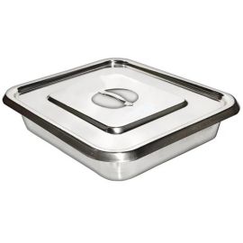 8 x 3-Inch Stainless Steel Tray with Lid – Multipurpose Storage and Serving Container (10 pcs)