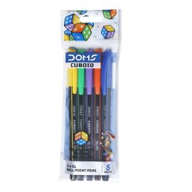 Doms Cuboid Ball Pen - Blue Ink (Pack of 5)