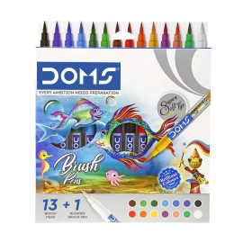 Doms Brush Pen Set - 14 Assorted Shades with Super Soft Tips