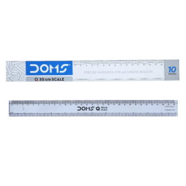 Doms Q Series 30 cm Transparent Scale - Pack of 10