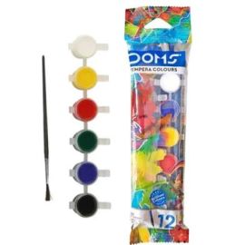 Doms Pearl Tempera Colours - 6 Shimmering Shades, Non-Toxic, Ready-to-Use (2 pcs)