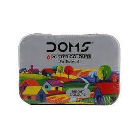 Doms Poster Colours - Set of 6 Vibrant Shades, Non-Toxic, Smooth Matte Finish