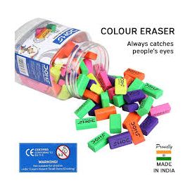 DOMS Non-Toxic Dust-Free Coloured Erasers - Pack of 20 (100 Pcs)