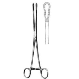 Rampley 10-Inch Surgical Sponge Holding Forceps with Serrated Tips and Ratchet Mechanism