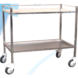 Vivan - Large Stainless Steel Instrument Trolley with Protective Railings (1pcs)