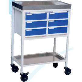 Vivan - Medicine Trolley with Six Molded Drawers and Stainless Steel Trays (1pcs)