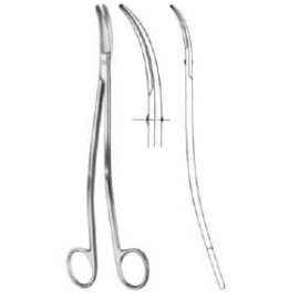Satinsky Thoracic Scissors, 9.75" S-Shaped, Blunt Tips, Stainless Steel