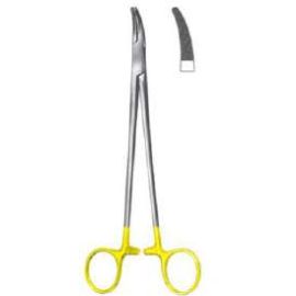 Heaney Needle Holder 8 inches with Tungsten Carbide Tips – Curved Serrated Jaws
