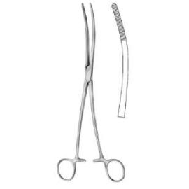 Bozeman 10.5-Inch Uterine Dressing Forceps with Serrated Tips and Ratchet Lock