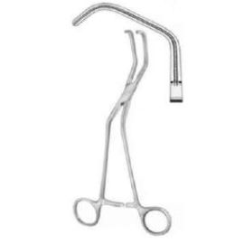 Ochsner Auricle Clamp, Angled Atraumatic Jaws, 9 cm – Stainless Steel Cardiovascular Surgical Instrument