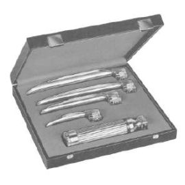 Comprehensive Fiber Optic Laryngoscope Set with 5 Stainless Steel Blades for Enhanced Airway Management