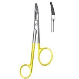Gillies Needle Holder 6 inches with Tungsten Carbide Tips and Integrated Scissors – Offset Handle Design