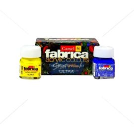Camlin Fabrica Acrylic Ultra Colors Set - 6 Assorted Shades (10ml Each)